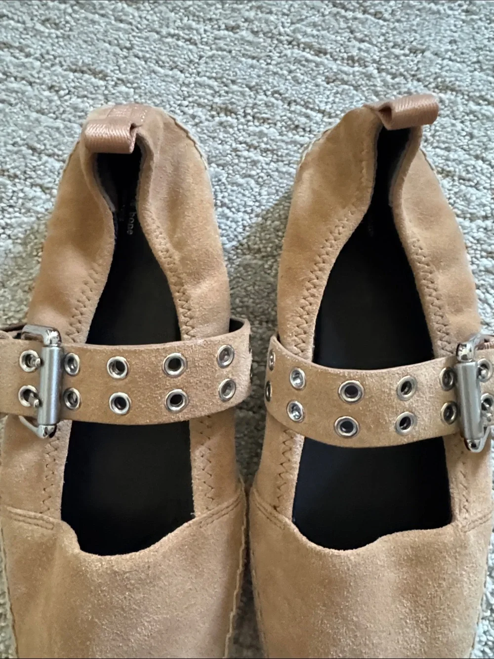 Rag & Bone Anteros Suede Mary Jane Espadrilles Tan Size 40 NWOB